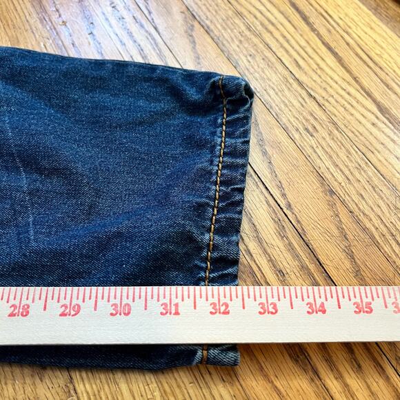 Parish Jeans Mens 42 Flap Pocket Baggy Thick Stitch Skate Blue Distressed - Picture 9 of 10